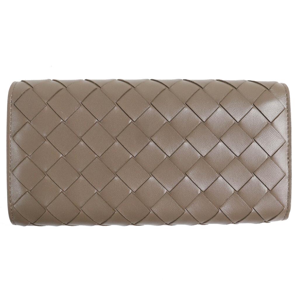 Excellent BOTTEGAVENETA Purse INTRECCIATO Flap Wallet Bifold Wallet Brown  Used