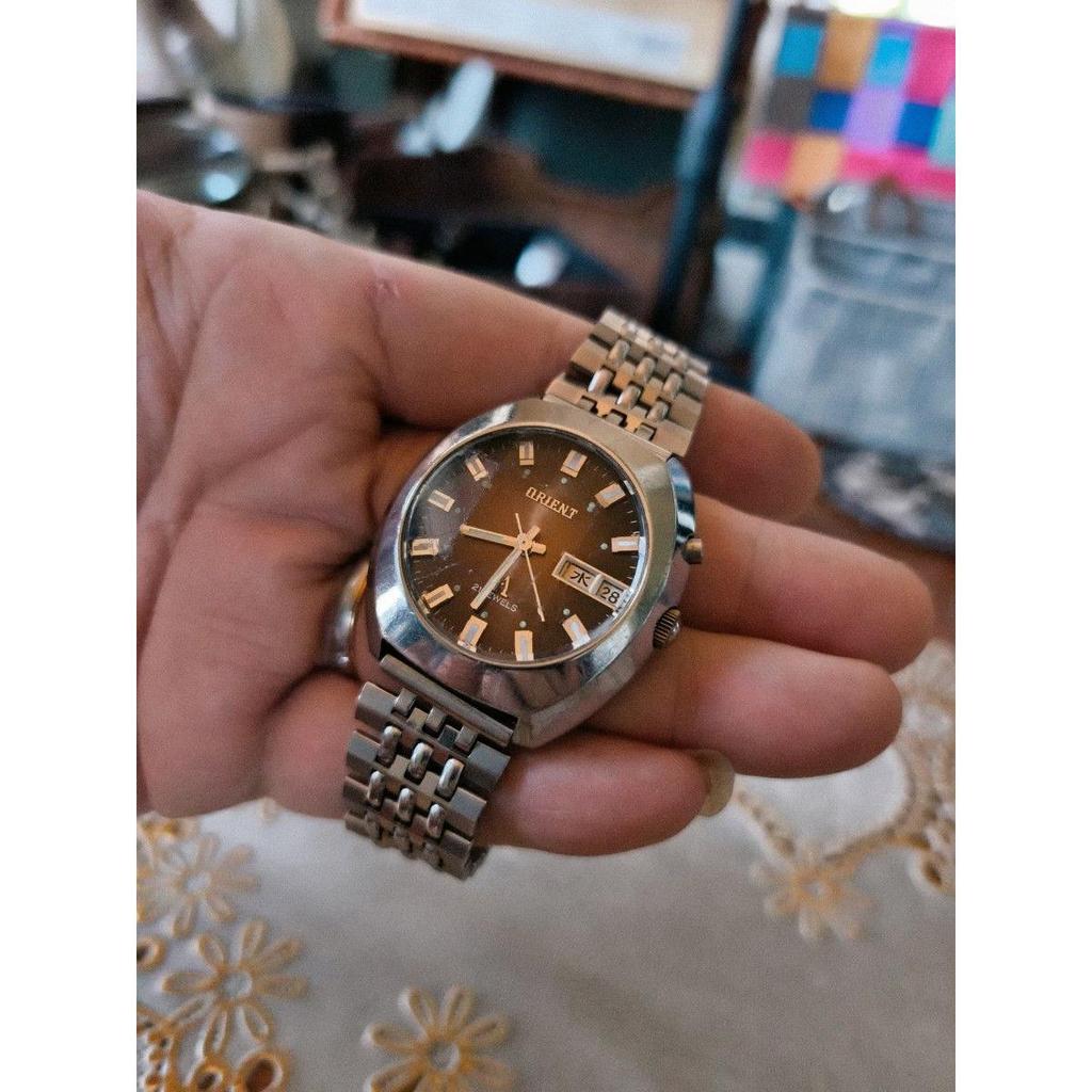 Used Orient Chrono Ace Dark Brown Dial Jubilee Bracelet Movable Item