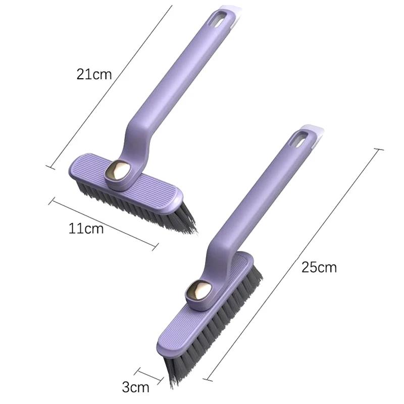 Rotating Gap Brush, Bathroom Brush, Floor Brush, 2-in-1 Hard Bristle Cleaning Brush