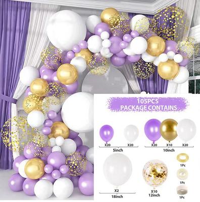 Purple Balloon Chain Set Wreath Arch Balloon Metal Purple Balloon Birthday Wedding Party Decoration Balloon