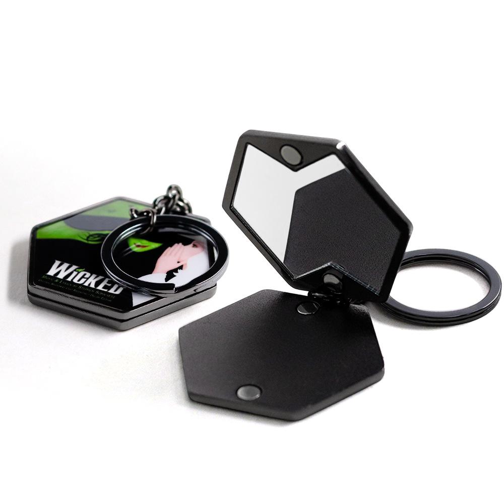 Dual-Sided Mirror Keychain: Game-Themed Key Ring, Car/Bag Pendant, Fan Gift, Makeup Mirror.