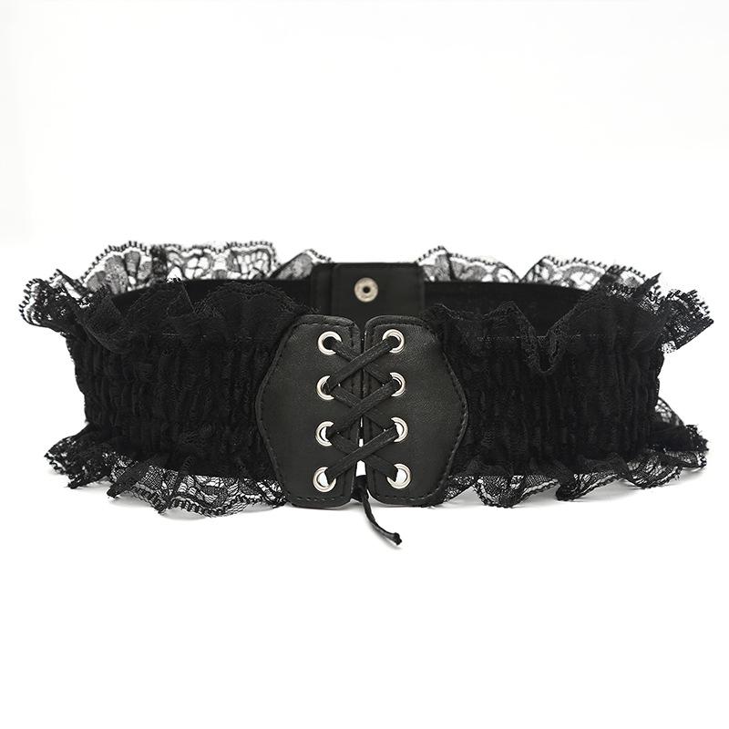 Cute Vintage Lace Corset Belt for Dresses - Stretchable Waist Cincher for Women