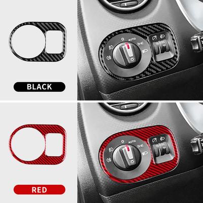 Fibra de Carbono Real Suave Para Altea 2004 2005 2006 2007 2008 2009 2010 2011-2016 Altea XL Pegatina de Marco para Interruptor de Faros de Coche