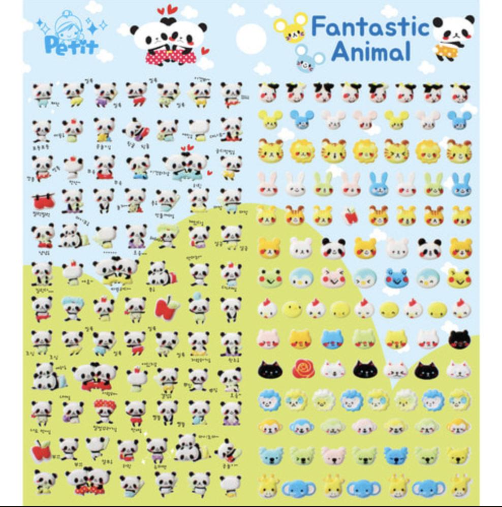 Petit Fancy Sevimli Hayvan Çıkartmaları 2 (Her Biri 10 Adet) - 29 Seçenek (Üç Boyutlu/Kore/Dekorasyon/Kendin Yap Scrapbooking)