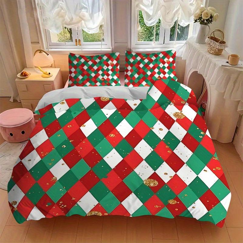 3pcs Christmas Wrapping Paper Bedding Set, Breathable and Soft, Suitable for All Seasons, Ideal for Home Use, Suitable for Bedroom Decor yy250821211