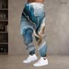 Men S Plus Size Drawstring Waist Colorful Printed Jogger Pants Side Pockets Cuffed Ankle