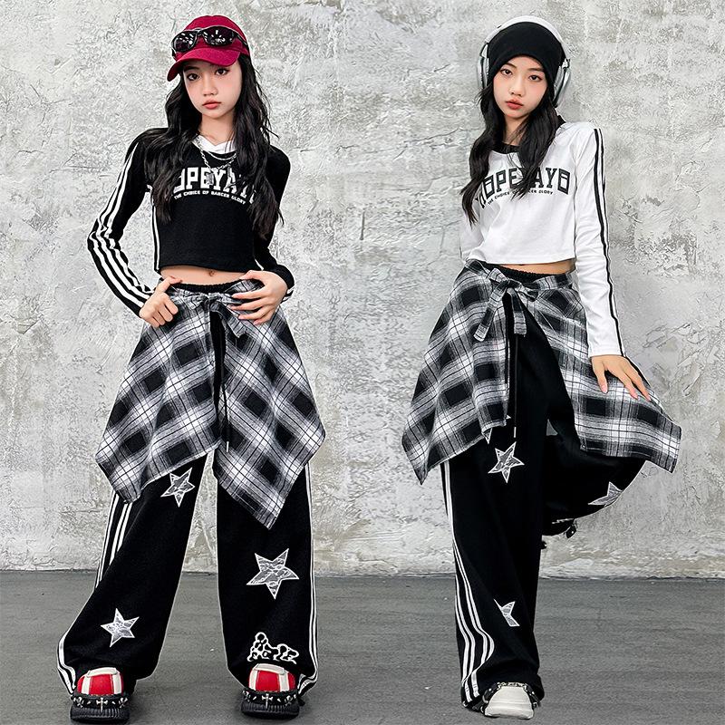 Trendy Street Style Outfit Set for Girls - Jazz Performance & Practice Wear for Spring & Autumn