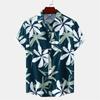 Hawaiian Shirt Men Summer Short Sleeves Tops Beach Street Lapel Blouse Male Clothes