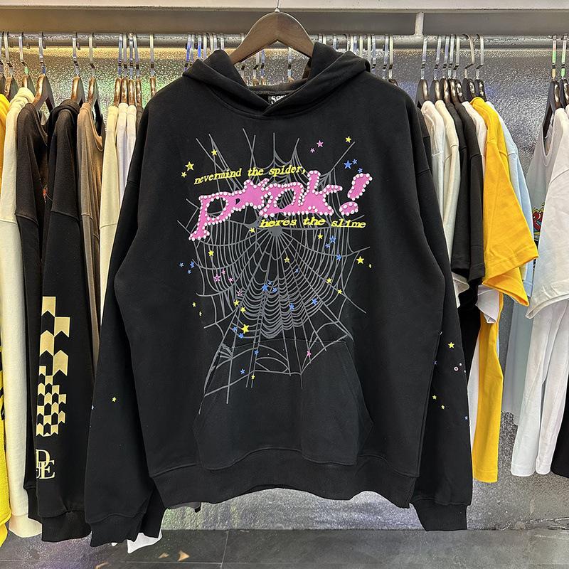 Sp5der European and American hip hop singers with the same printed letters 555555 men and women couples sweater hoodie trend