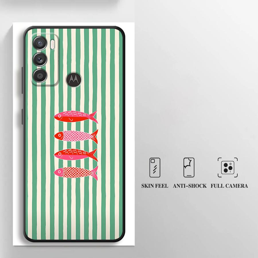 Case for Motorola Moto G50 G60s G32 G51 G73 G52 Edge 20 Pro 30 Lite G71 G53 G30 G22 Edge40 Phone Cover Cartoon Creative Fish