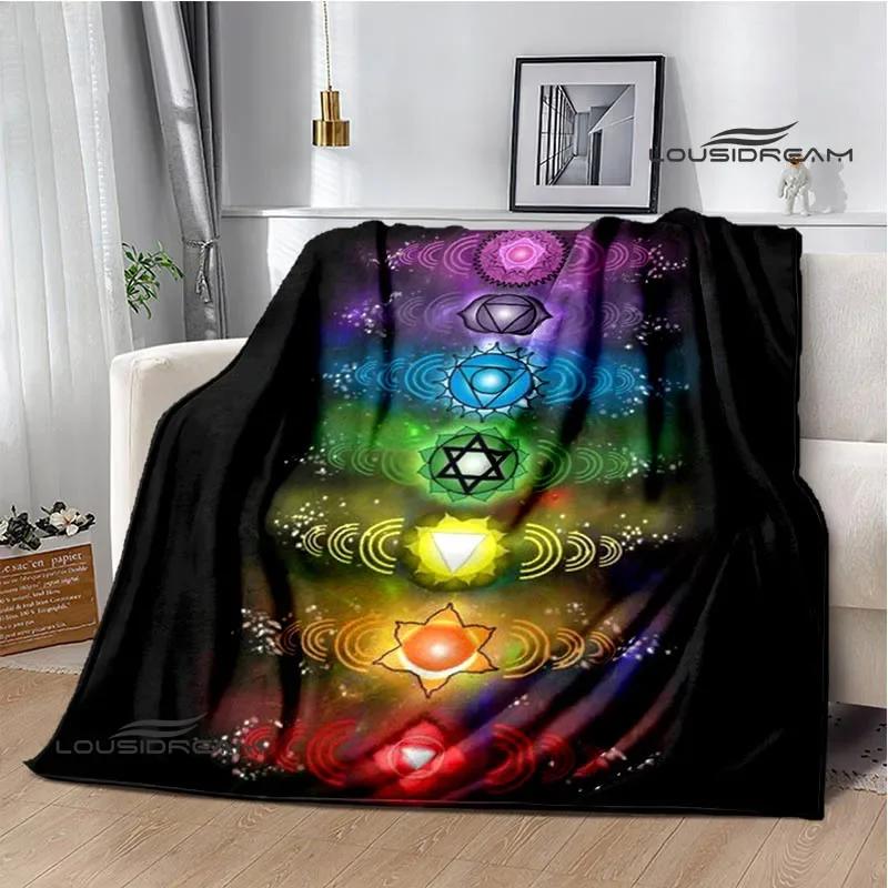 3D Chakra Printed Blankets Warm Flannel Blankets Soft and Comfortable Blanket Bed Linings Blankets for Beds Birthday Gift