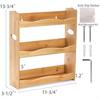 3Tier Bamboo Spice Rack for Countertop Wall Mounted Spice Holder Rack Seasoning Bottles Jar Organizer Shelf Bathroom Organizer