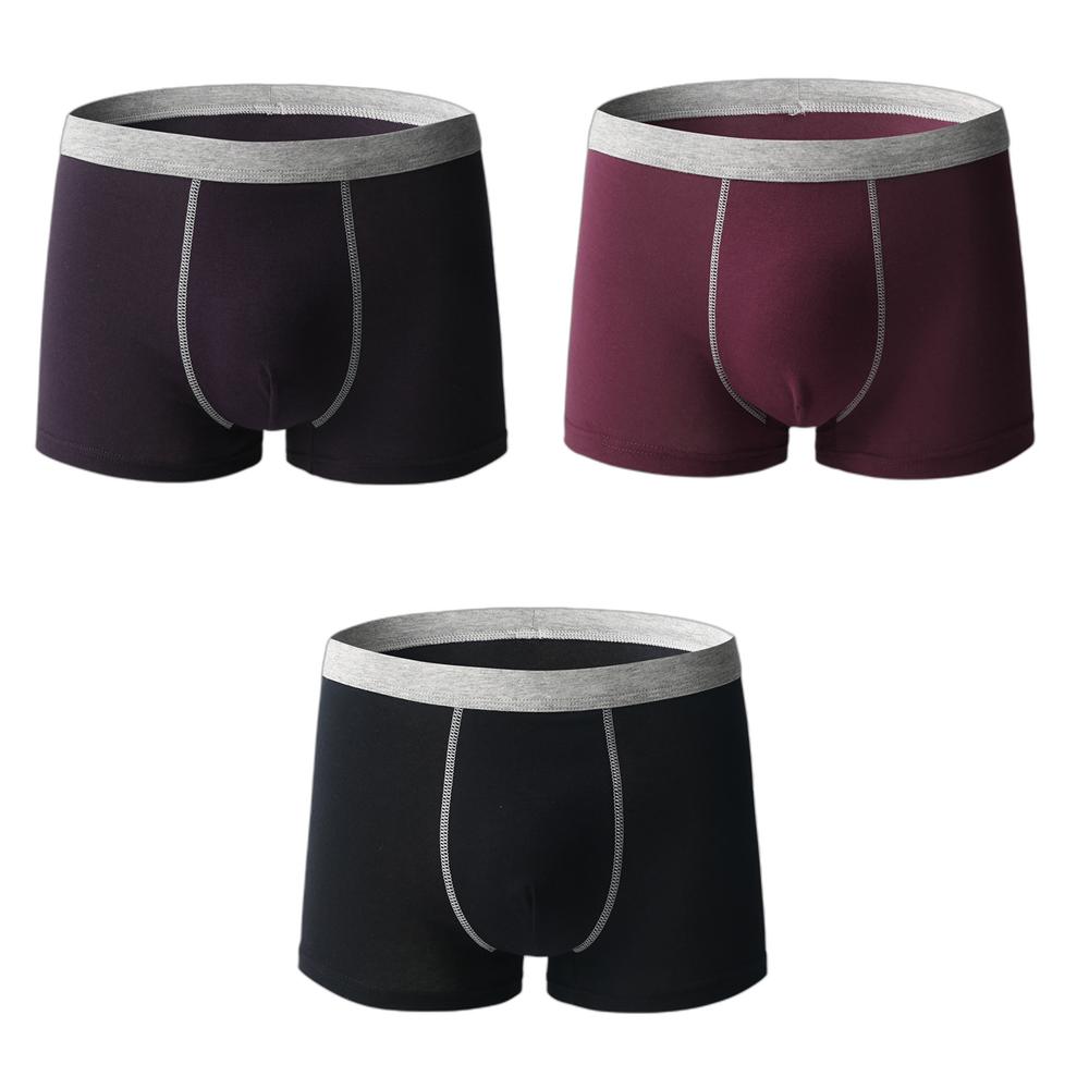 3 PCS Men's Boxer Shorts Cotton Underwear Solid Color Large Size Panties L XL 2XL 3XL 4XL 5XL 6XL