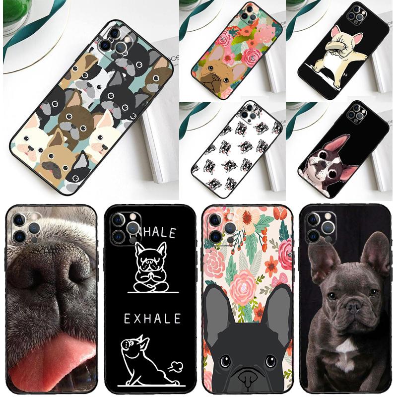 French Bulldog Phone Case For iPhone 16 Pro 15 Pro 11 12 13 14 Pro Max Mini XR 16e 15 16 Plus Cover Shell