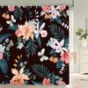 3D Flower Sunflower Plant Leaf Printed Shower Curtains Bathroom Curtain Frabic Waterproof Polyester Bathtub Screen With 12 Hooks