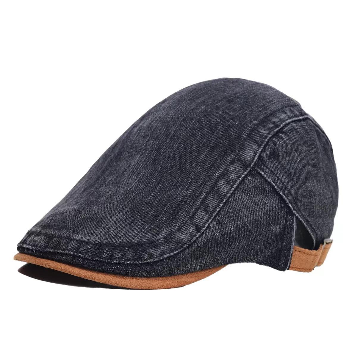 

Retro Washed Beret Hat for Women Winter Outdoor Sun Protection Peaked Cap Men s Painter Hat Fashionable and Progressive Hats чёрный