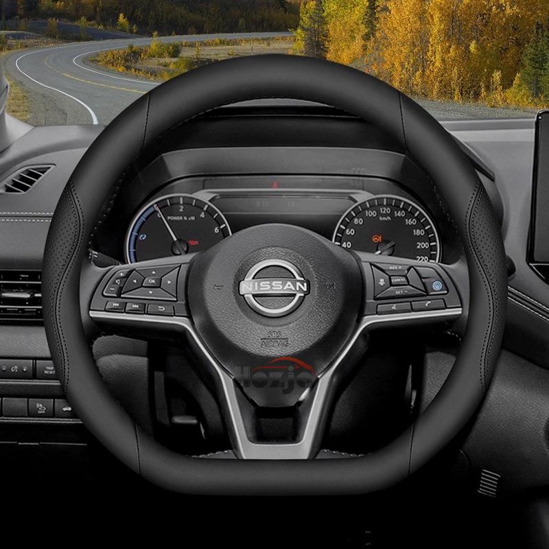 Leather Car Steering Wheel Cover for Nissan Qashqai J11 J10 J12 Tiida Juke F15 Navara D40 X-trail T30 T31 T32 T33 Pathfinder R51