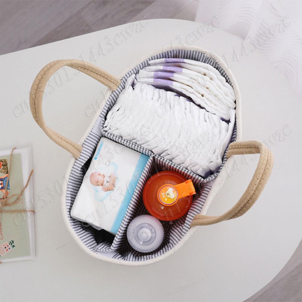 Baby Diaper Storage Basket with Divider Portable Car Organizer Baby Diaper Caddy Organizer for Baby Diaper Storage Baby Shower