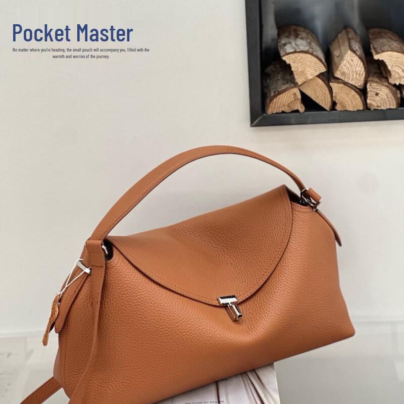 

Первослойная кожаная сумка-подушка Dou Xiaozhu