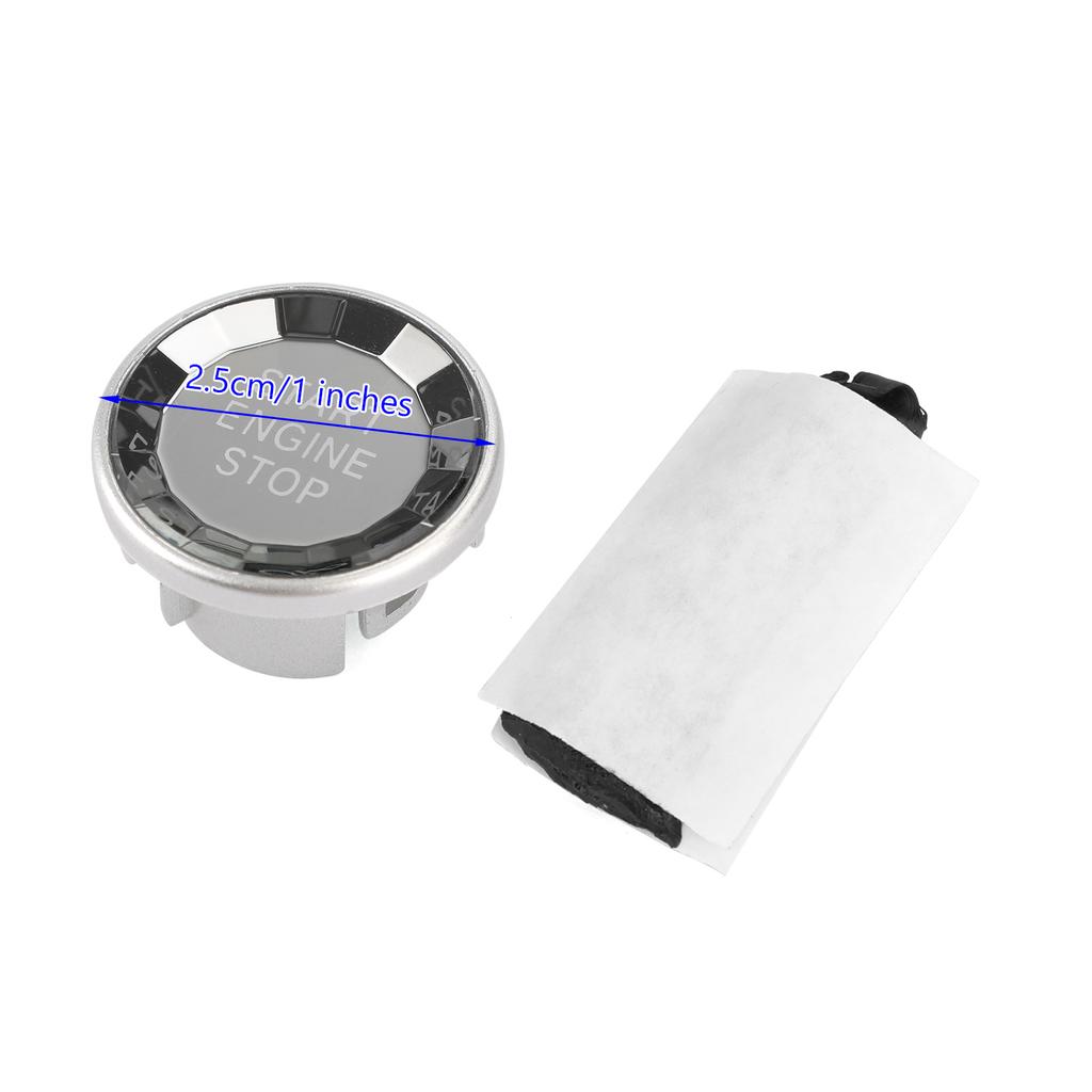 Silver Engine Button Knob Switch Decor Cover Fits For Jaguar XF XE F-Pace16-19