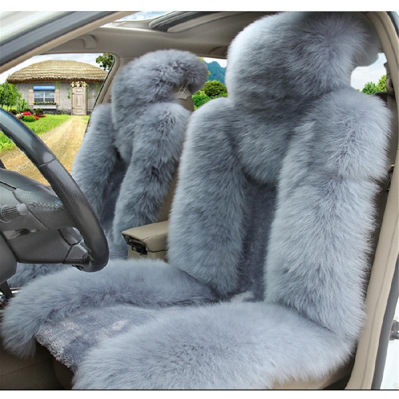 

Genuine Australian Sheepskin Fur Car Front Seat Cover Winter Universal