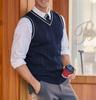 Men's Large Knitted Casual Sleeveless V-Neck Waistcoat - Thickened Vest