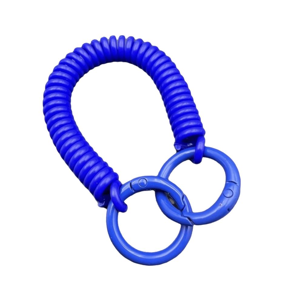 Colorful Retractable Keychain Spring Rope Anti-Lost Card Holder Strap Spiral Phone Lanyard Student