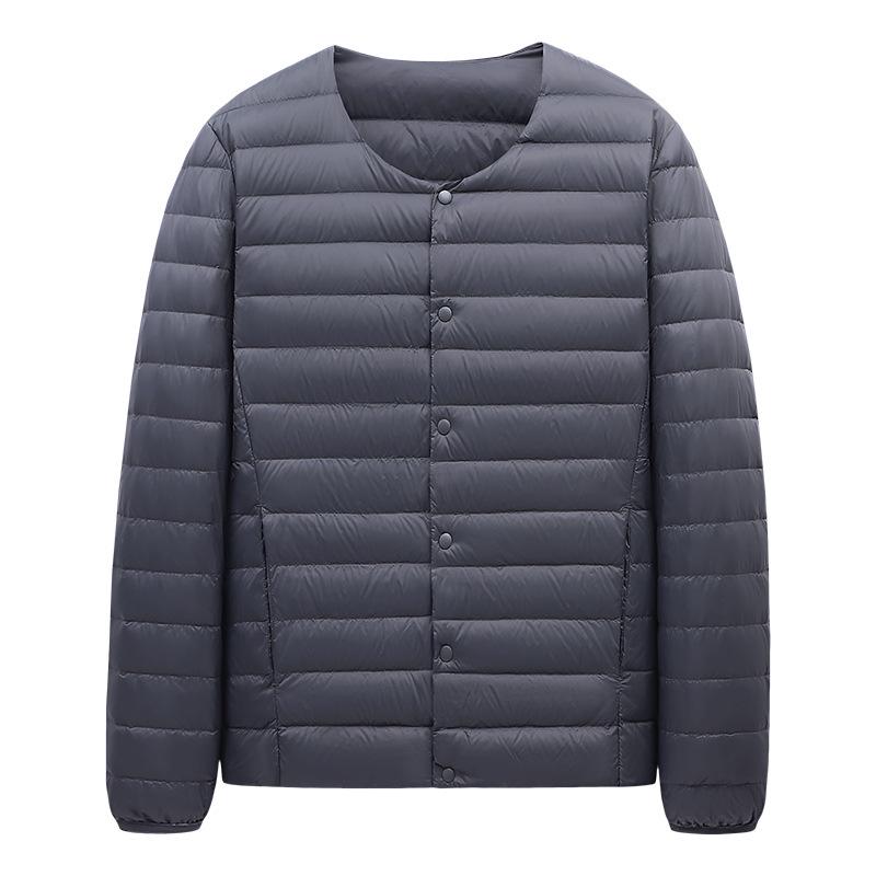 Men's Lightweight Versatile Down Jacket: Autumn/Winter Trend, Convertible Round to V-Neck, Casual Short Style