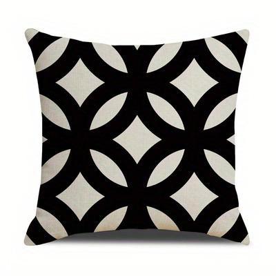 Home Decor Abstract Black & White Pattern Pillow Covers Pattern Cushion Cover Suitable For Sofa Bedroom Car Pillow Cover