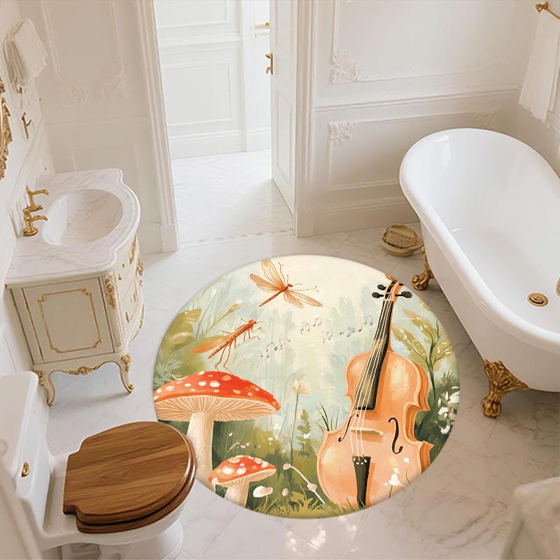 Vintage Dragonfly,Round Area Rug,Carpet Rug for Living Room Bedroom Sofa Playroom Decor,Non-slip Floor Mat