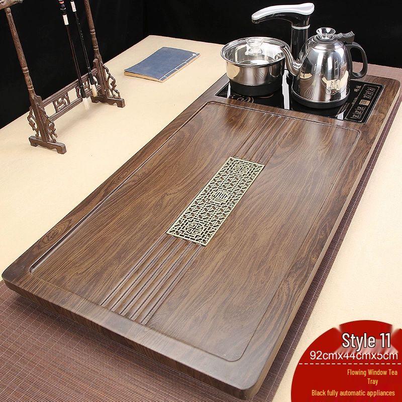 Автоматический электрочайник Jiakangming и набор подносов для чая из массива дерева