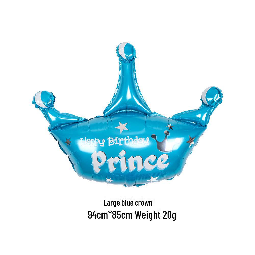 Gold Crown Balloon Set - Large, Medium, and Small Sizes for Birthday Decoration