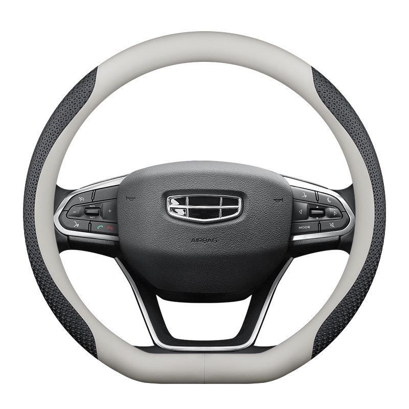 Premium Genuine Leather Suede Steering Wheel Cover for Geely Boyue, Xingyue L, Dihao L, Xingrui, Binyue & Vision X3