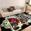 Vintage Hot Rod Car Area Rug, House Rock Rumble Skulls Print Floor Mat for Bedroom Garage, Man Cave Decor Rug, Washable Carpet