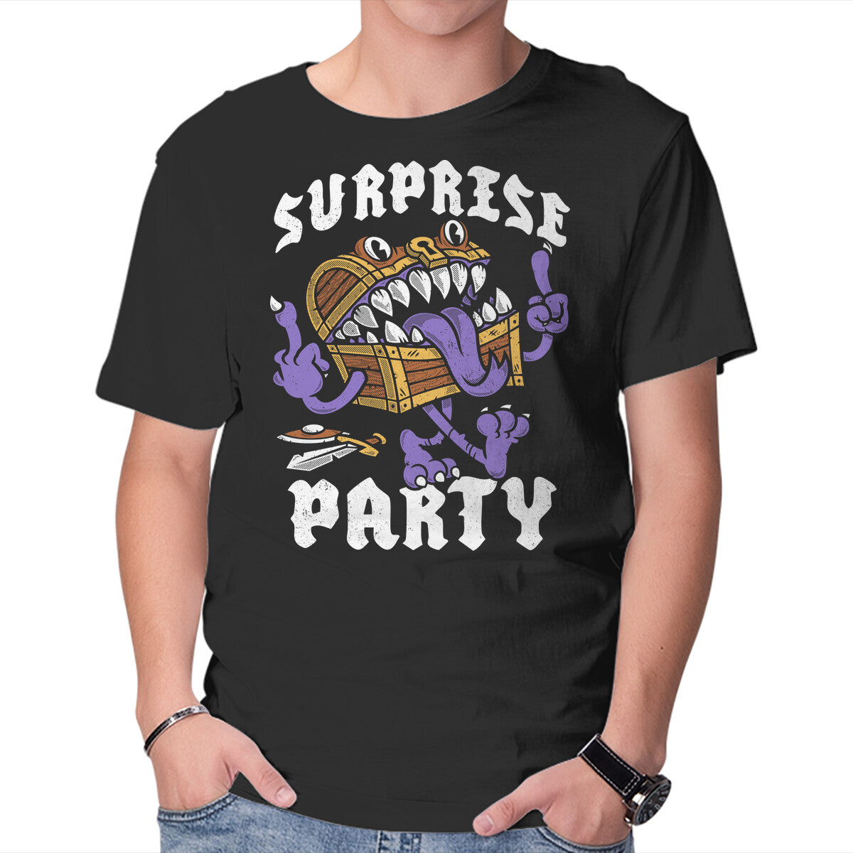 Unisex Crew Neck T-Shirt Surprise Party Graphic Short Sleeve Casual Tee XXXL