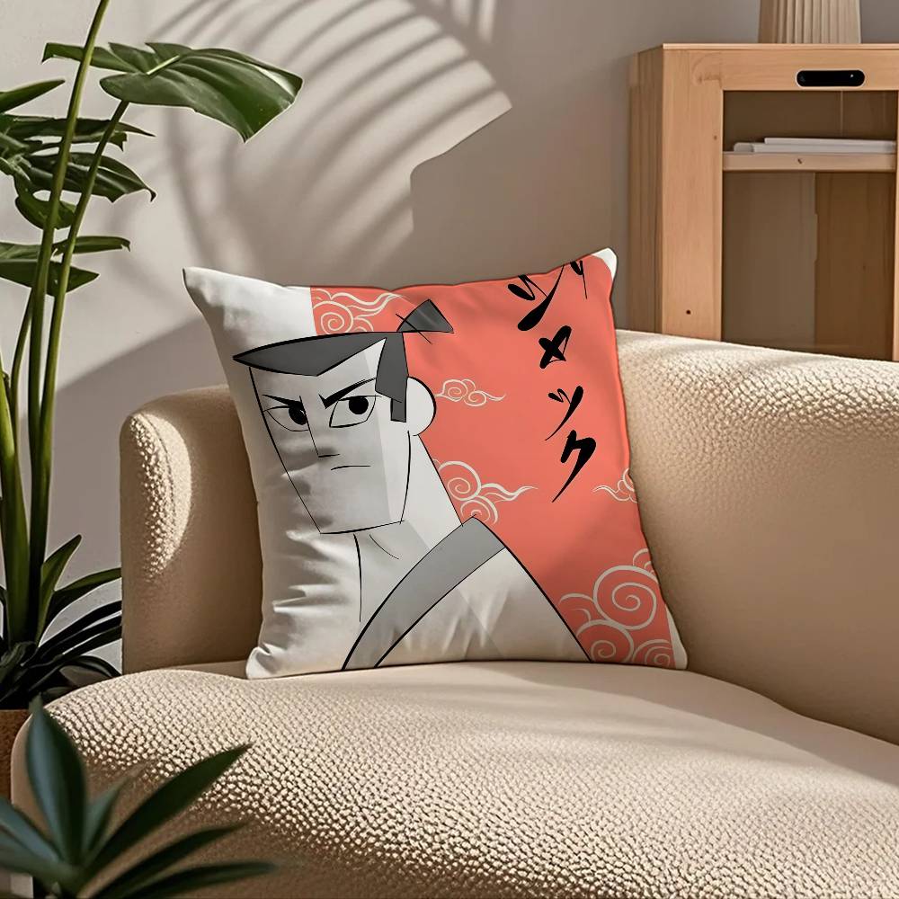 Movie S-Samurai Jack Pillow Case Comfort Sofa Bed Silky elegant Invisible zipper Custom Decorative cushion cover