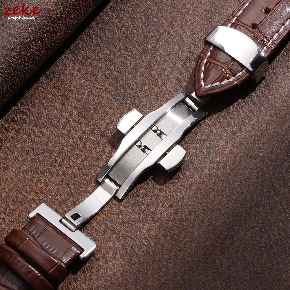 Echte Rindsleder Uhrenarmbänder mit Box Uhrenarmband 4mm 16mm 18mm 20mm 21mm 22mm 24mm Armband Gürtel Faltschließe Uhrenarmband