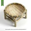 Handmade Bamboo Woven Basket Set - Round Winnowing Basket and Snack Plate for Hotel or Restaurant Use
