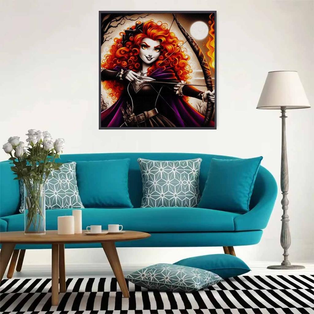 5D DIY Diamond Painting Decorative Princess Archery Full Round Drill Scenery Diamond Embroidery Cross Stitch Kits Home Decor Gift