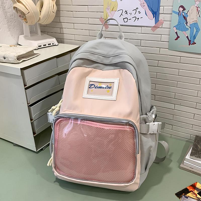Junior High School Students' Schoolbags Are Cute Transparent and Painful. Large Capacity Leisure Students' Backpacks Are Backpacks.