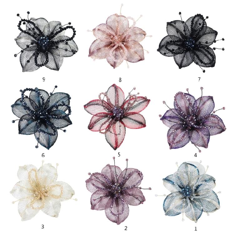 Flower Sewing Hair Clip Brooch for Wedding Dresses Artistic for Dress Wedding Bridal Dress Decorative Applique