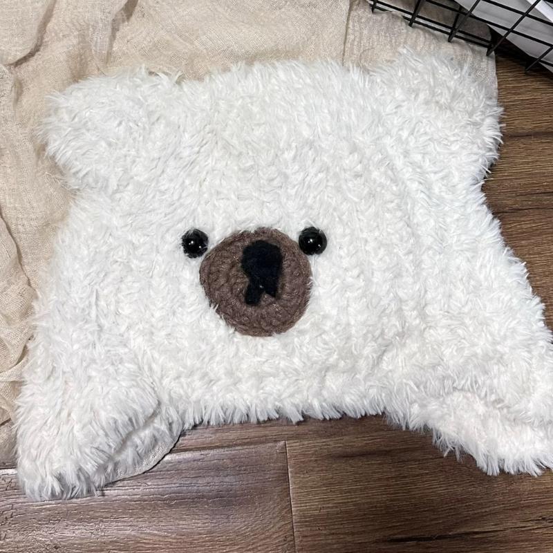 Cartoon Bear Plush Hat Adjustable Headwear Unisex Fashion Warm Lovely Hat for Adults and Kids