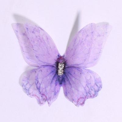 50 Pezzi Applique a Farfalla in Tessuto Organza 3D Bicolore Ricamate in Chiffon Colorato Patch Trasparenti