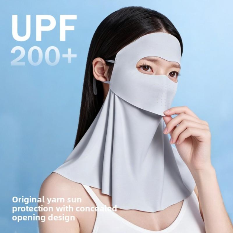 Summer neck and sun protection mask, breathable ice silk mask driving mask UV resistant riding mask men's and women's mask