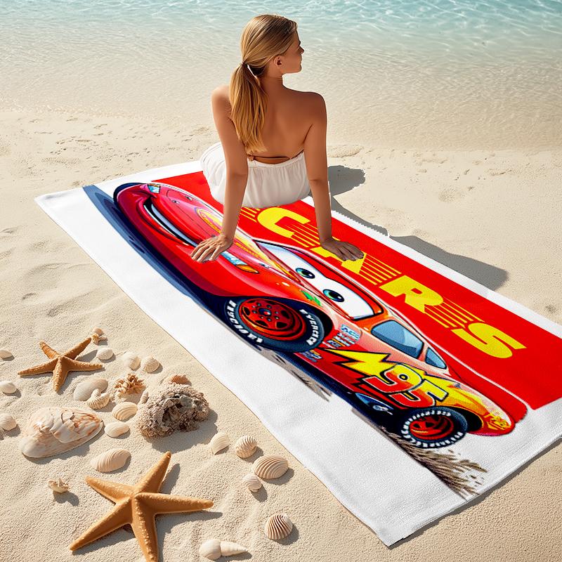 Lightning McQueen Beach Towel Outdoor Camping Beach Towel for Vacation Swim Outdoor Pool Absorbent Bath Towel