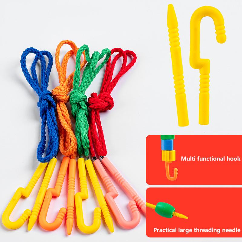Rainbow Lacing Beads for Toddlers Color and Shape Sorter Fine Motor Skills Early Learning Montessori Toys for Preschool Kids