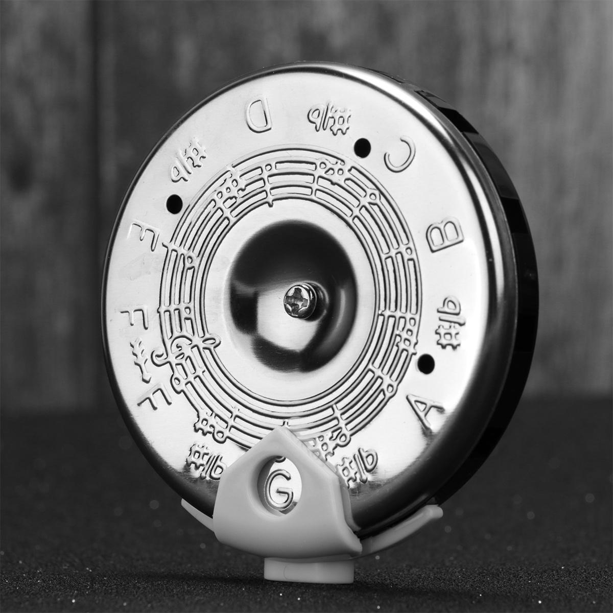 Guitar Tuner 13-Tone Circular Pitch Tuning Tool For Violin Bass F- Key Silver Instrument Accessory