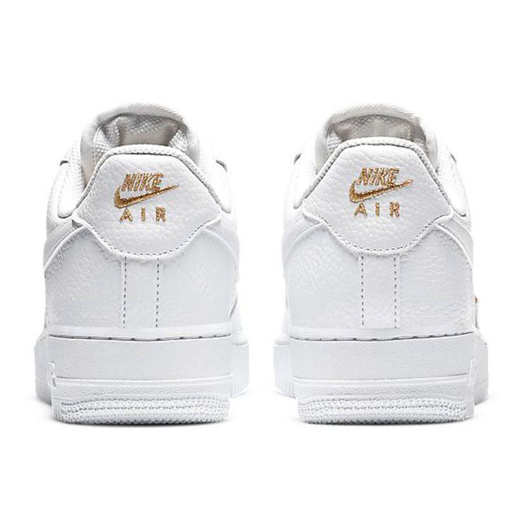 Nike Air Force 1 07 Essential White Metallic Gold Women Sneakers Black CT1989-100