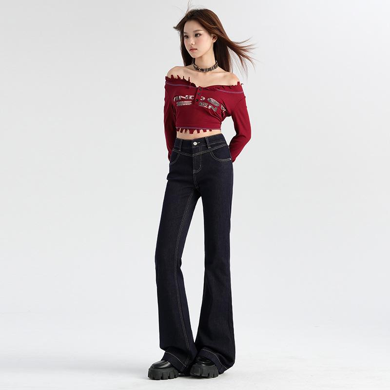 

Women s High Waist Denim Flare Jeans - Spring 2025 Slim Fit Stretch, Small Size S