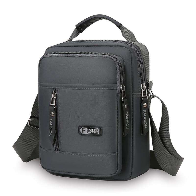 Men's Multifunctional Shoulder Bag Water-Resistant Briefcase Durable Oxford Cloth Business Tote with Multiple Compartments